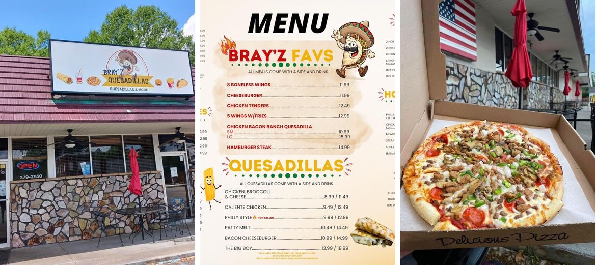 Bray'z Quesadillas & More Menu